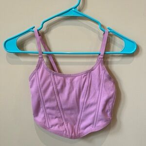 Lavender Ribbed Crop Top